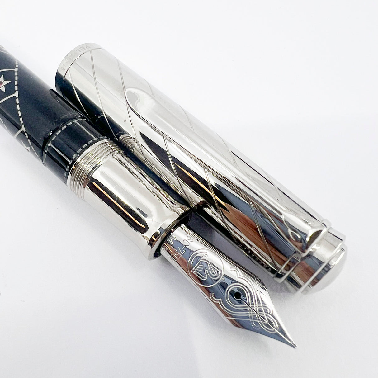 Pelikan Souveran M1005  Silver Screen Limited Edition Fountain Pen - Medium 18kt Gold Nib