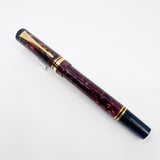 Parker International Maroon Marble Duofold Fountain Pen (Circa 1990) - Fine 18kt Gold Nib