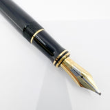 Parker Centennial (Largest Size) Black Duofold Fountain Pen (Circa 1991) - Broad Oblique (#89) 18kt Gold Nib
