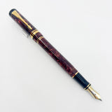 Parker International Maroon Marble Duofold Fountain Pen (Circa 1990) - Fine 18kt Gold Nib