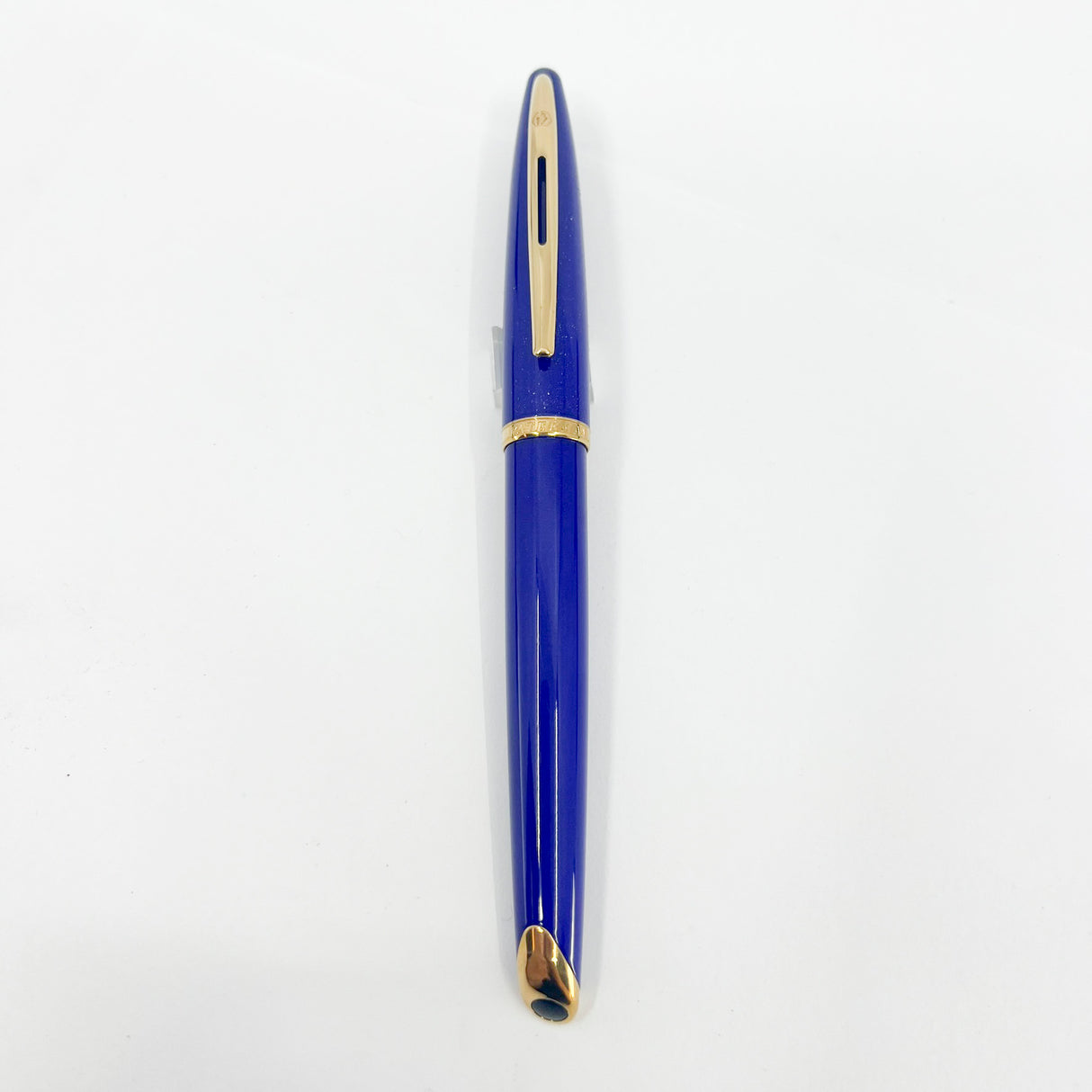 Waterman Royal Blue Carene Fountain Pen - Fine 18kt Gold Nib
