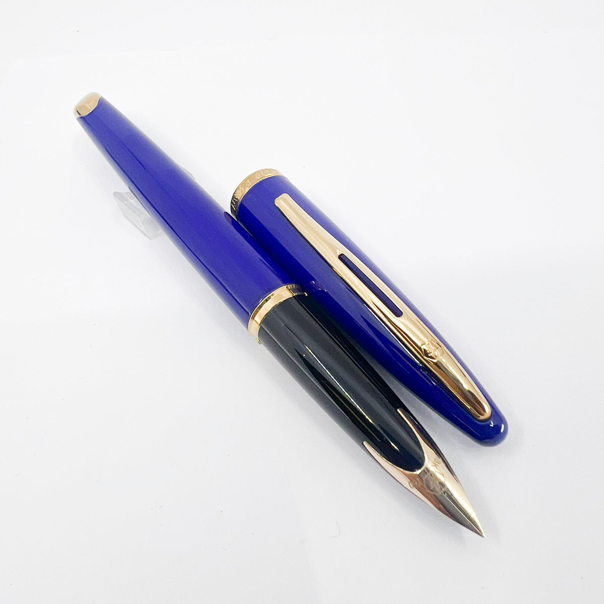 Waterman Royal Blue Carene Fountain Pen - Fine 18kt Gold Nib