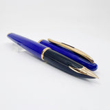 Waterman Royal Blue Carene Fountain Pen - Fine 18kt Gold Nib