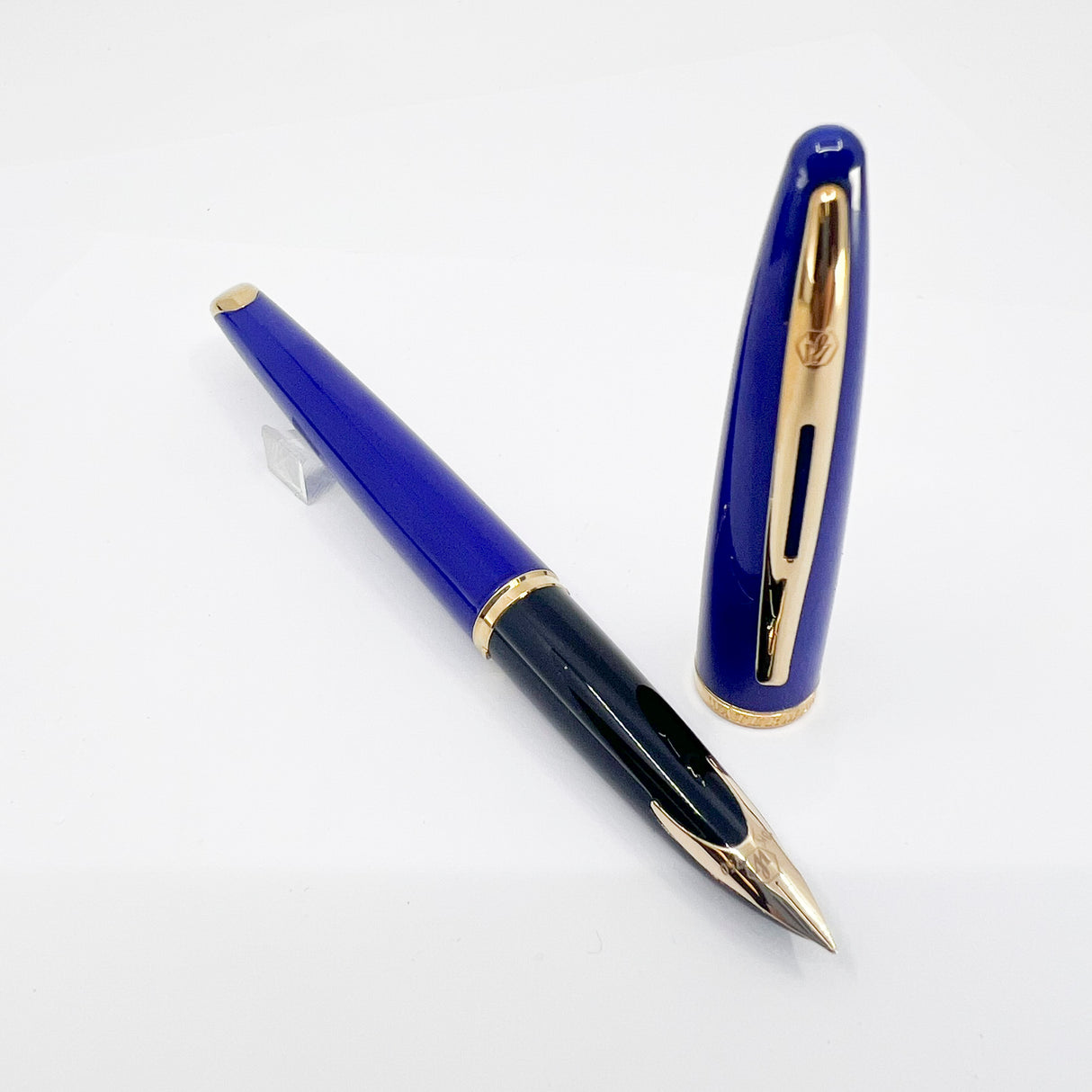 Waterman Royal Blue Carene Fountain Pen - Fine 18kt Gold Nib