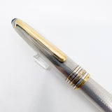 Montblanc Meisterstück Solitaire Barleycorn Sterling Silver  #144 Fountain Pen - Fine 14kt Gold Nib