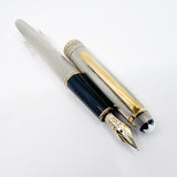 Montblanc Meisterstück Solitaire Barleycorn Sterling Silver  #144 Fountain Pen - Fine 14kt Gold Nib