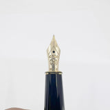 Montblanc Meisterstück Solitaire Barleycorn Sterling Silver  #144 Fountain Pen - Fine 14kt Gold Nib