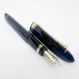 OMAS Oversized Blue/Black #360 Triangulated Fountain Pen - Fine 18kt Gold Nib