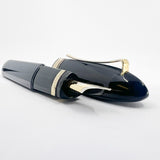 OMAS Oversized Blue/Black #360 Triangulated Fountain Pen - Fine 18kt Gold Nib