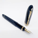OMAS Oversized Blue/Black #360 Triangulated Fountain Pen - Fine 18kt Gold Nib