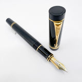 Parker Centennial (Largest Size) Black Duofold Fountain Pen (Circa 1991) - Broad Oblique (#89) 18kt Gold Nib