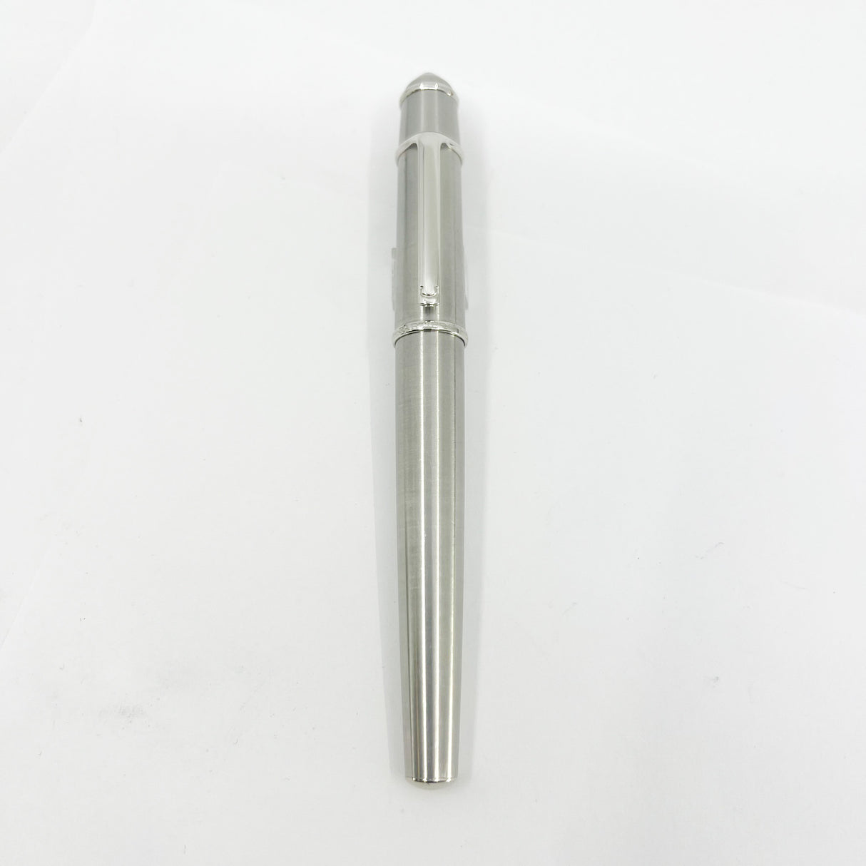 Cartier Diabolo Brushed Stainless Steel Fountain Pen - Medium 18kt Gold Nib