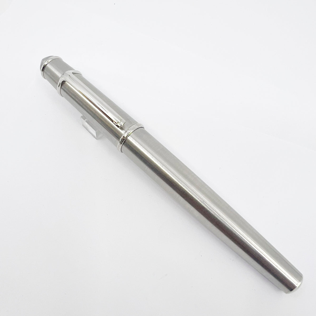 Cartier Diabolo Brushed Stainless Steel Fountain Pen - Medium 18kt Gold Nib