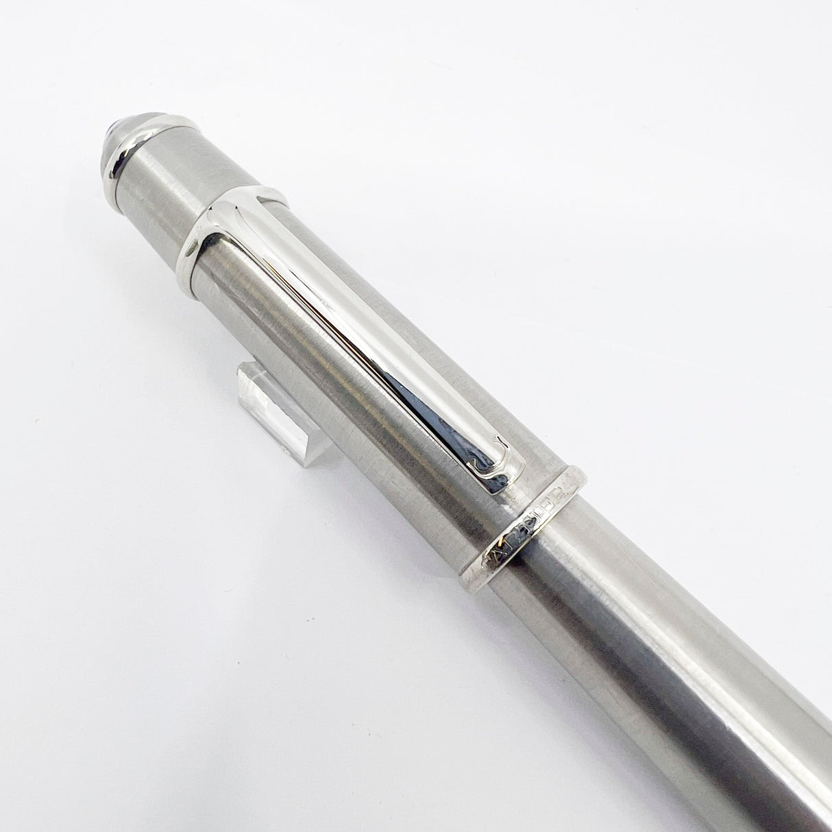 Cartier Diabolo Brushed Stainless Steel Fountain Pen - Medium 18kt Gold Nib