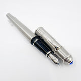 Cartier Diabolo Brushed Stainless Steel Fountain Pen - Medium 18kt Gold Nib