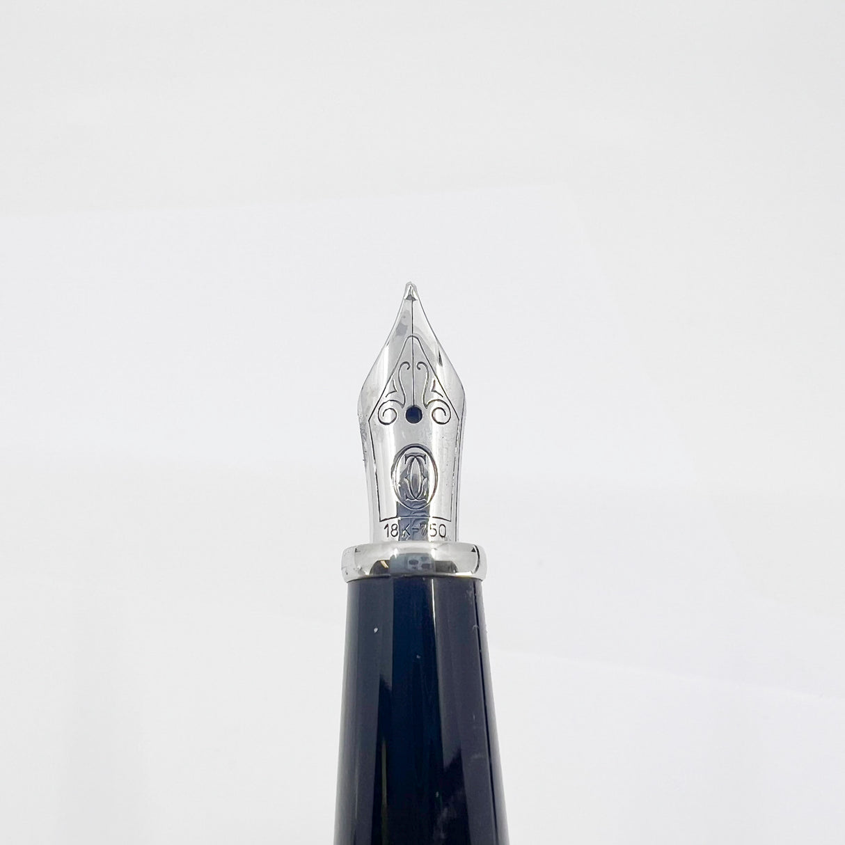 Cartier Diabolo Brushed Stainless Steel Fountain Pen - Medium 18kt Gold Nib