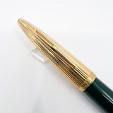 Waterman Carene Deluxe Green Barrel/Gold-Plated Fluted Cap Fountain Pen - Fine 18kt Gold Nib