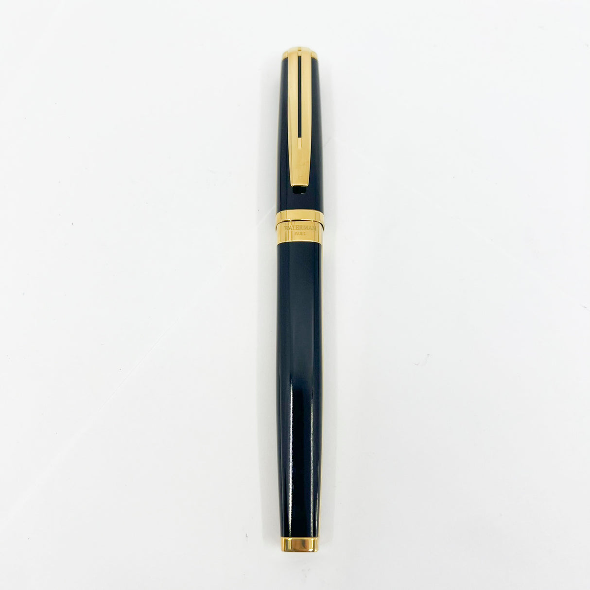 Waterman Oversized Exception 4-Sided "Night & Day" Gold-Plated Striped Fountain Pen - Broad 18kt Gold Nib