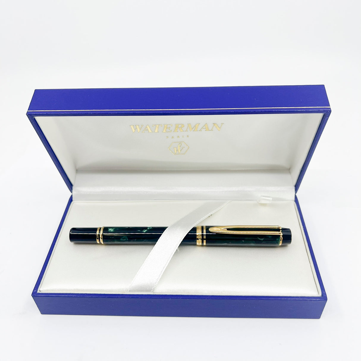 Waterman Rhapsody Marbled Mineral Green Fountain Pen - Fine 18kt Gold Nib
