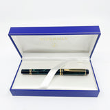 Waterman Rhapsody Marbled Mineral Green Fountain Pen - Fine 18kt Gold Nib