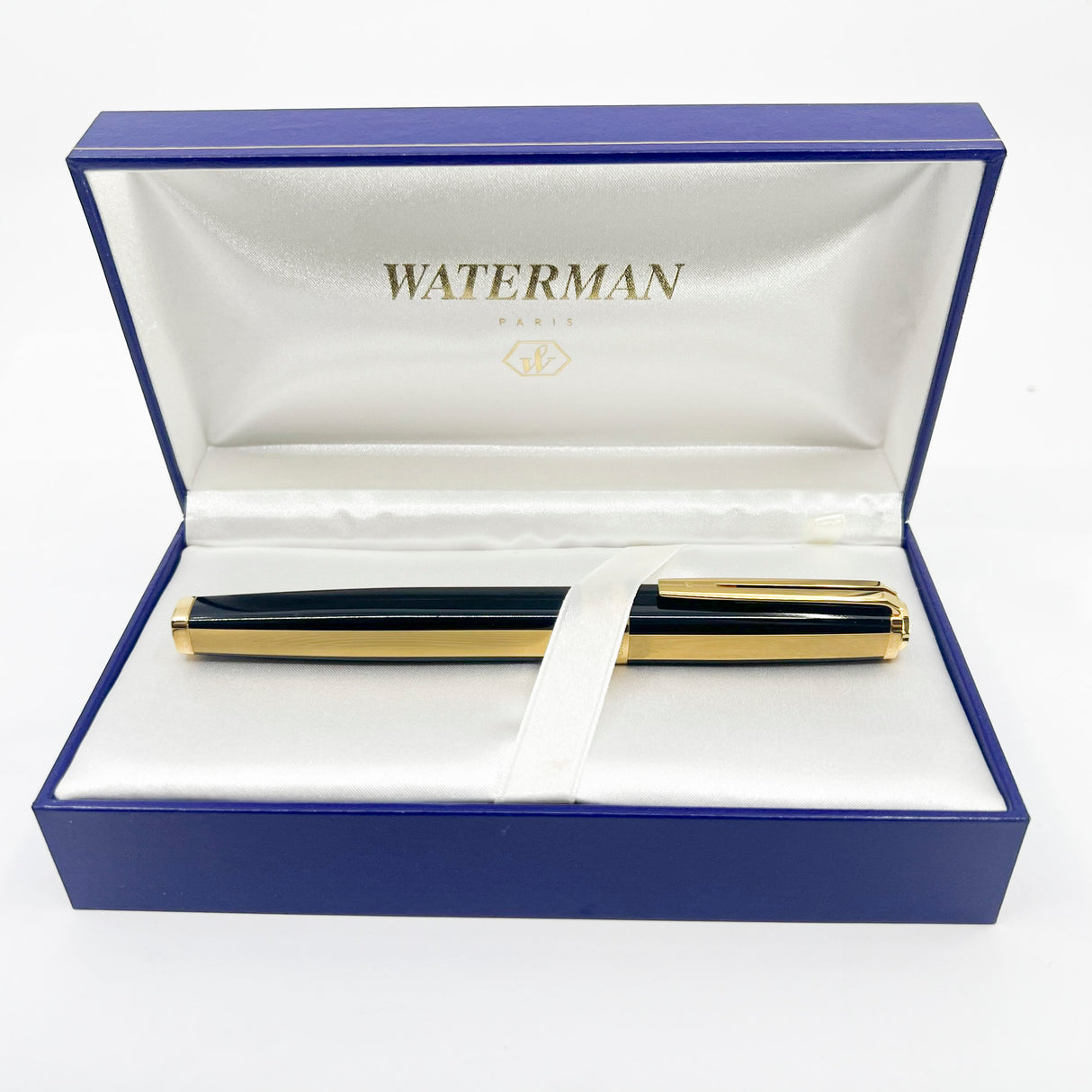 Waterman Oversized Exception 4-Sided "Night & Day" Gold-Plated Striped Fountain Pen - Broad 18kt Gold Nib