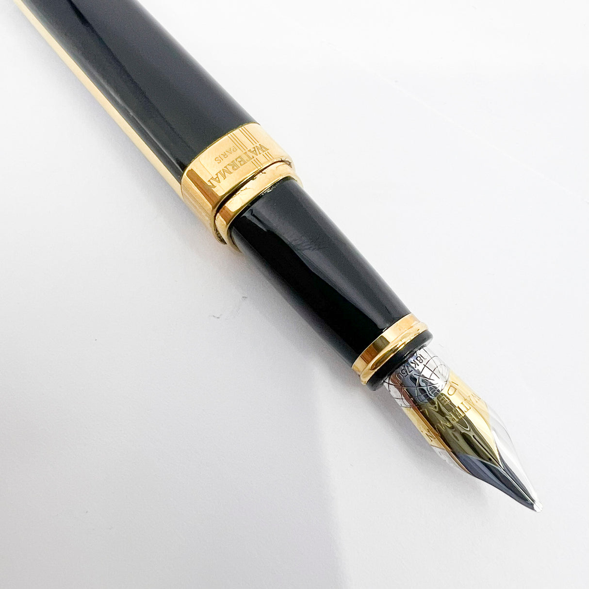 Waterman Oversized Exception 4-Sided "Night & Day" Gold-Plated Striped Fountain Pen - Broad 18kt Gold Nib