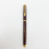 Waterman Gentleman Marbled Brown/Beige Lacquer Fountain Pen - Broad 18kt Gold Nib