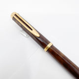 Waterman Gentleman Marbled Brown/Beige Lacquer Fountain Pen - Broad 18kt Gold Nib