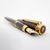Waterman Gentleman Marbled Brown/Beige Lacquer Fountain Pen - Broad 18kt Gold Nib
