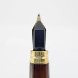 Waterman Gentleman Marbled Brown/Beige Lacquer Fountain Pen - Broad 18kt Gold Nib