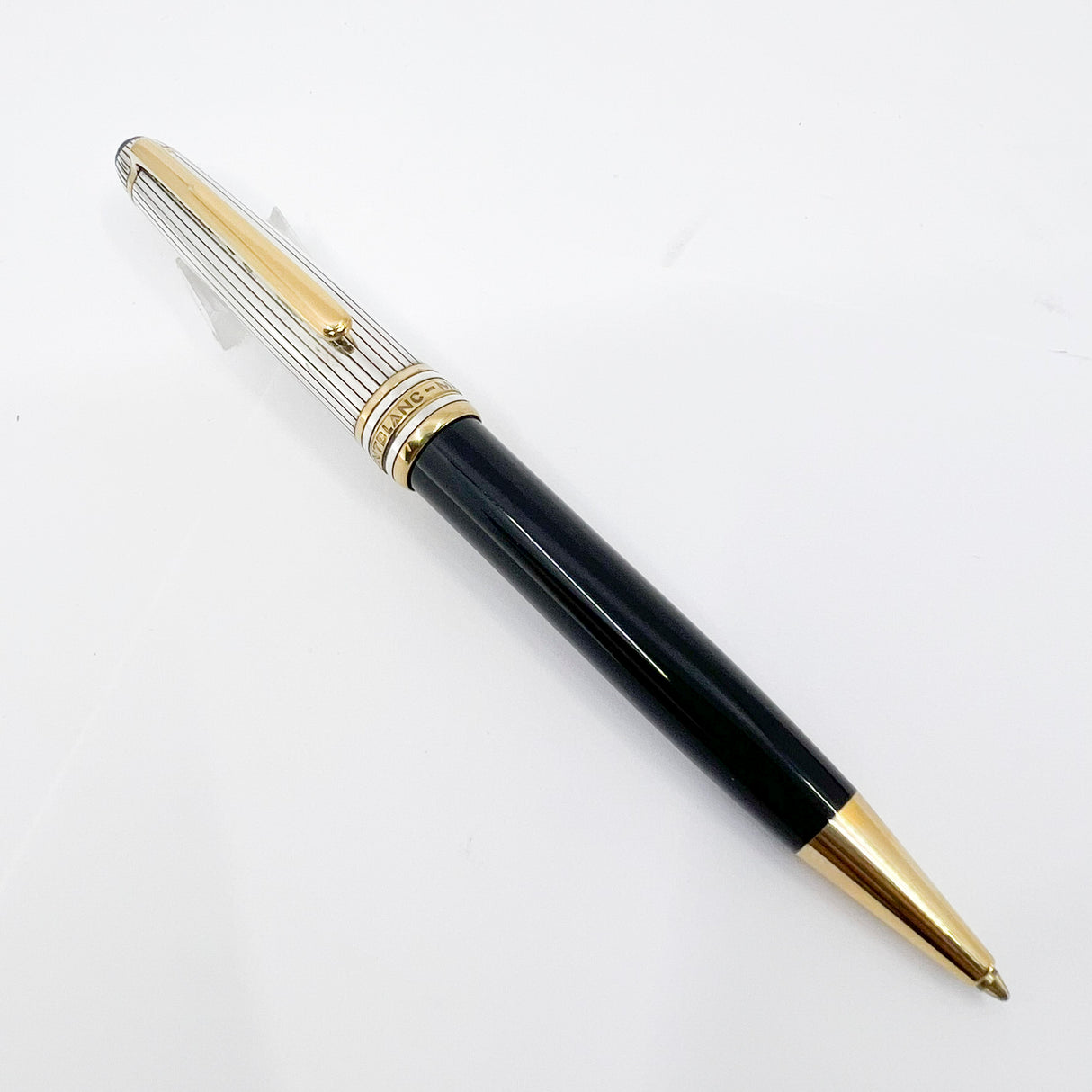 Montblanc Doue Classique Ballpoint - Sterling Silver Pinstriped Cap