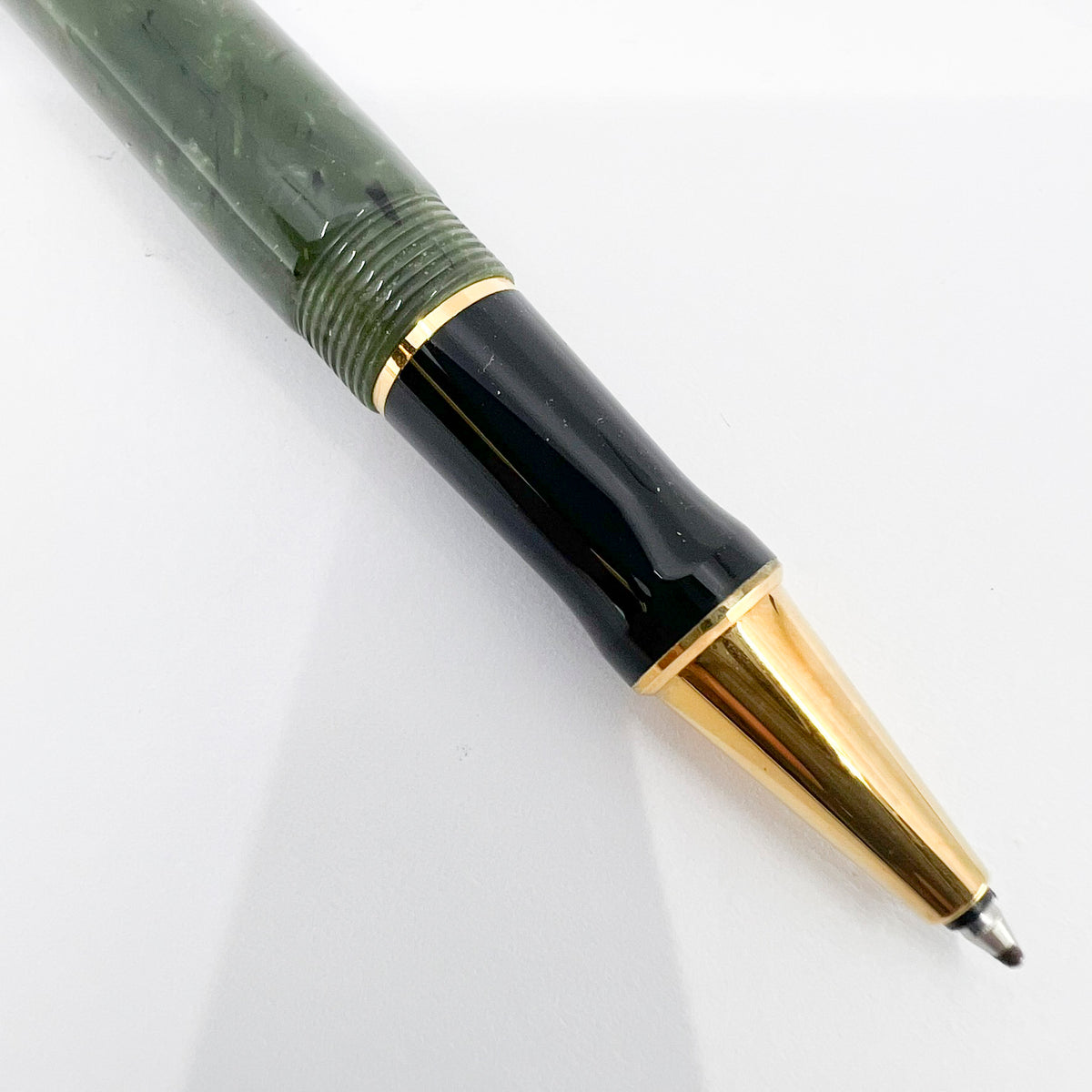 Parker Duofold Jade Marble (Grayish Green) Rollerball - Circa 2000