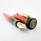 Parker International  Duofold Orange Fountain  Pen - Medium 18kt Gold Nib