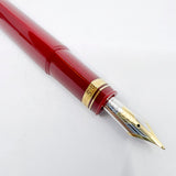 OMAS #360 Triangular Body Burgundy Fountain Pen - Medium 18kt Gold Nib