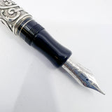 Aurora Benvenuto Cellini Sterling Silver Limited Edition Fountain Pen - Medium 18kt Gold Nib