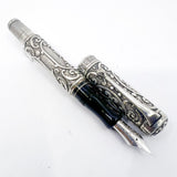 Aurora Benvenuto Cellini Sterling Silver Limited Edition Fountain Pen - Medium 18kt Gold Nib