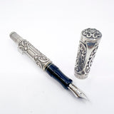 Aurora Benvenuto Cellini Sterling Silver Limited Edition Fountain Pen - Medium 18kt Gold Nib