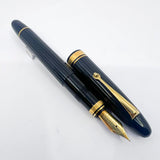 OMAS Ogiva Black Vegetal Resin Fluted Fountain Pen - Extra Fine 18kt Gold Nib - Cartridge Fill