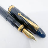 OMAS Ogiva Black Vegetal Resin Fluted Fountain Pen - Extra Fine 18kt Gold Nib - Cartridge Fill