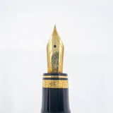 OMAS Ogiva Black Vegetal Resin Fluted Fountain Pen - Extra Fine 18kt Gold Nib - Cartridge Fill