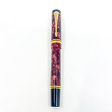 Parker Centennial (Largest Size) Marbled Maroon Duofold Fountain Pen (Circa 1990) - Medium 18kt Gold Nib