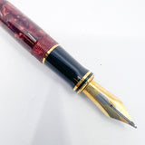 Parker Centennial (Largest Size) Marbled Maroon Duofold Fountain Pen (Circa 1990) - Medium 18kt Gold Nib