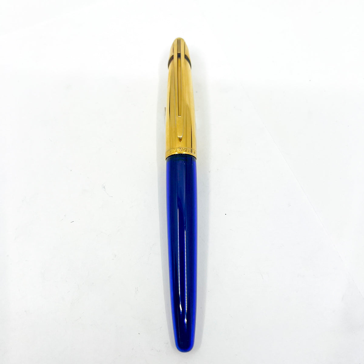 Waterman Edson Blue Translucent Fountain Pen - Fine 18kt Gold Nib