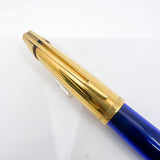 Waterman Edson Blue Translucent Fountain Pen - Fine 18kt Gold Nib