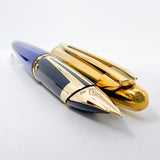 Waterman Edson Blue Translucent Fountain Pen - Fine 18kt Gold Nib