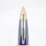 Waterman Edson Blue Translucent Fountain Pen - Fine 18kt Gold Nib