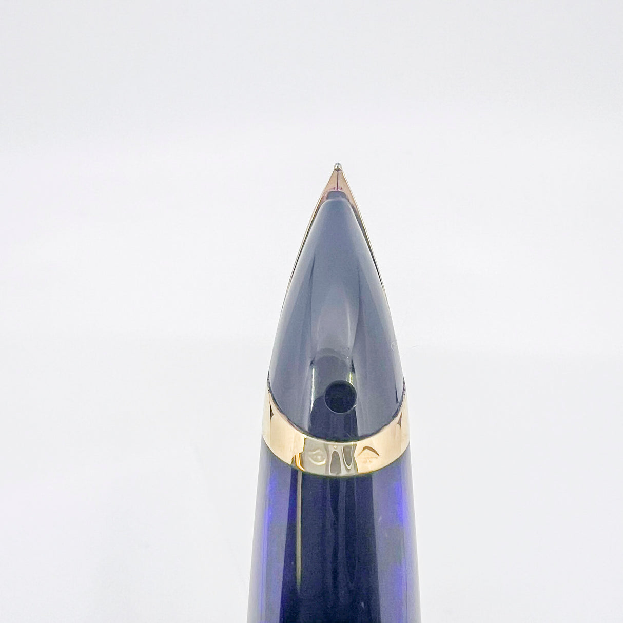 Waterman Edson Blue Translucent Fountain Pen - Fine 18kt Gold Nib
