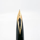 Sheaffer Full Size Targa Marbled Green Ronce Lacque Fountain Pen - Fine 14kt Gold Nib