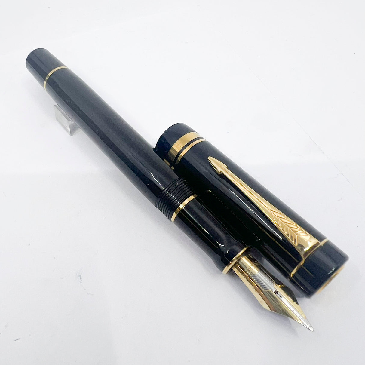 Parker Centennial (Largest Size) Black Duofold Fountain Pen  - Special Presentation Box & Contents for the 100th Anniversary of the Parker Pen Company - Medium 18kt Gold Nib