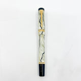 Parker Duofold International (Standard Size) Pearl & Black Fountain Pen  - Medium 18kt Gold Nib